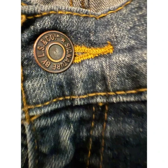 Signature Levi Strauss Gold Straight Jeans Mens Distressed Denim Casual 36" x 30 - Picture 5 of 10